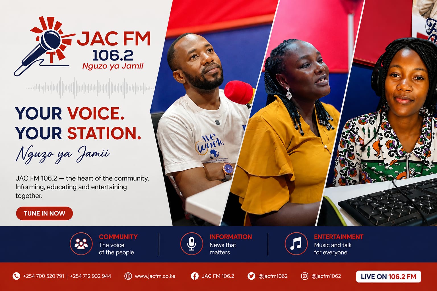 JAC FM 106.2 — Your Voice. Your Station. Nguzo ya Jamii